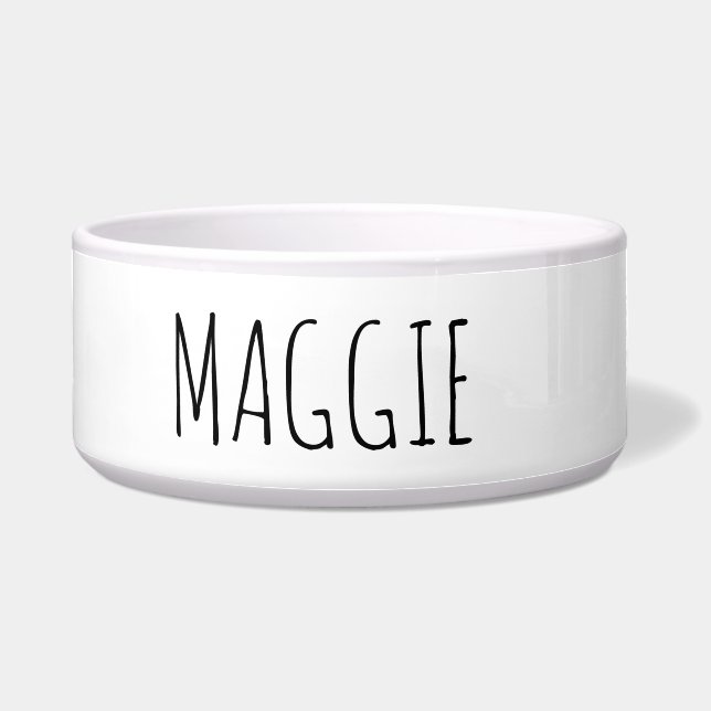 Écuelle Nom minimaliste Ceramic Pet Bowl (Devant)