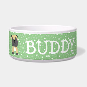 Écuelle Nom personnalisé de chien de Carlin mignon Bowl