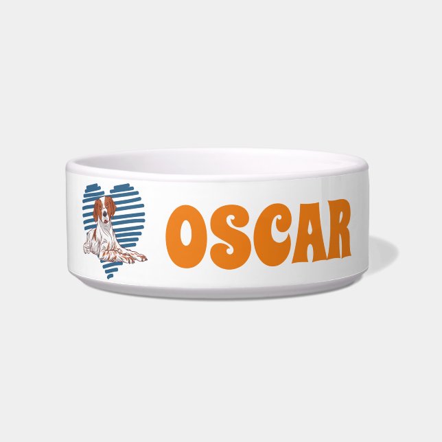 Écuelle Nom personnalisé de l'Amoureux des chiens breton p (Devant)