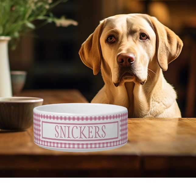 Écuelle Nom personnalisé en En vichy rose (Créateur téléchargé)