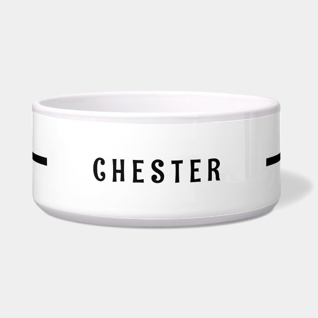 Écuelle Nom personnalisé simple Grand Chien (Devant)