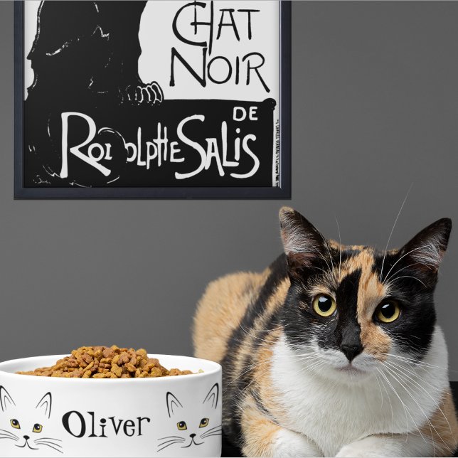 Écuelle Nom personnalisé visage de chat  (Créateur téléchargé)