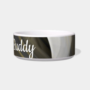 Écuelle Nom personnelCeramic Pet Bowl Trend Abstrait Noir