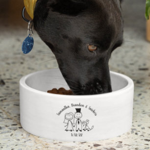 Écuelle Noms Personnalisés Couple Mariage Chien Mignon 