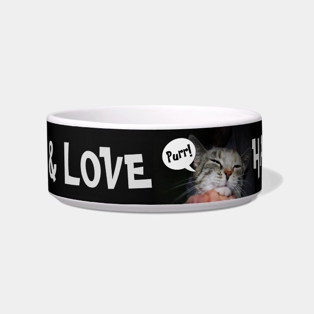 Écuelle Nourriture + Amour = Joyeux chat ! (Gauche)