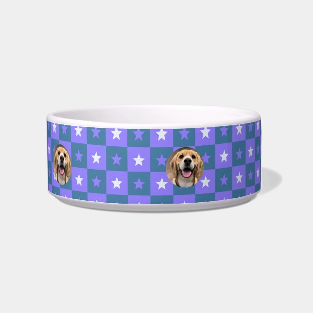 Écuelle Nourriture de chien moderne Monogramme Chien maman (Droite)