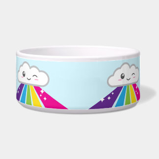 Écuelle Nuage de Kawaii et cuvette de chien d'arc-en-ciel