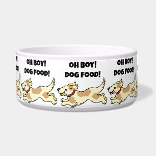 Écuelle Oh Boy Chien Nourriture Affamé Chiot Illustration
