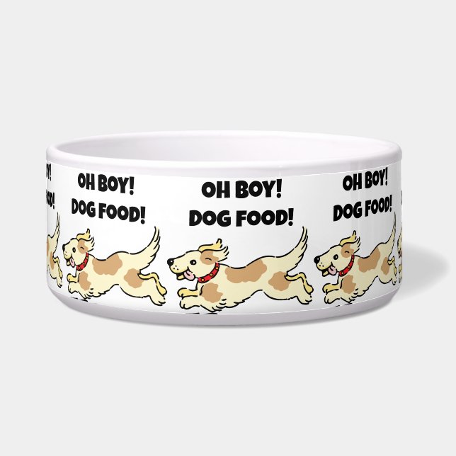 Écuelle Oh Boy Chien Nourriture Affamé Chiot Illustration  (Devant)