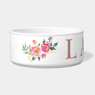 Écuelle Or rose personnalisé avec des fleurs