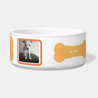 Écuelle Orange Dog Bone Photo Personnalisée Pet Bowl