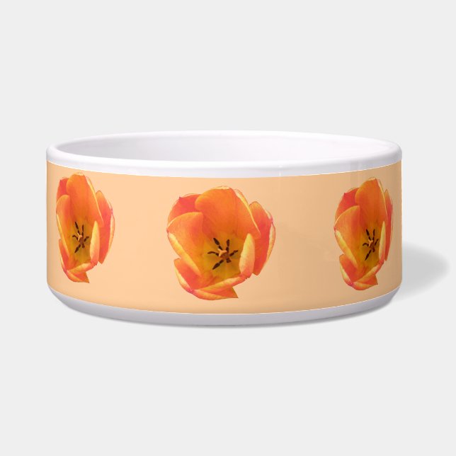 Écuelle Orange Tulip Chien Bowl (Devant)