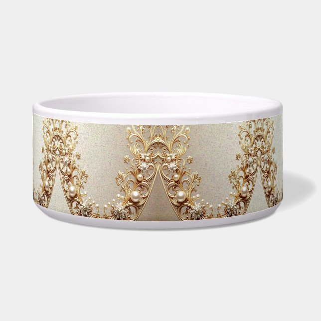 Écuelle Ornate Gold Flourish Pet Bowl (Devant)