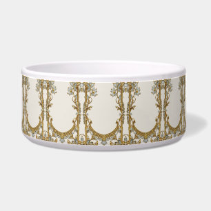 Écuelle Orné d'or blanc céramique fleurie poêle Bowl