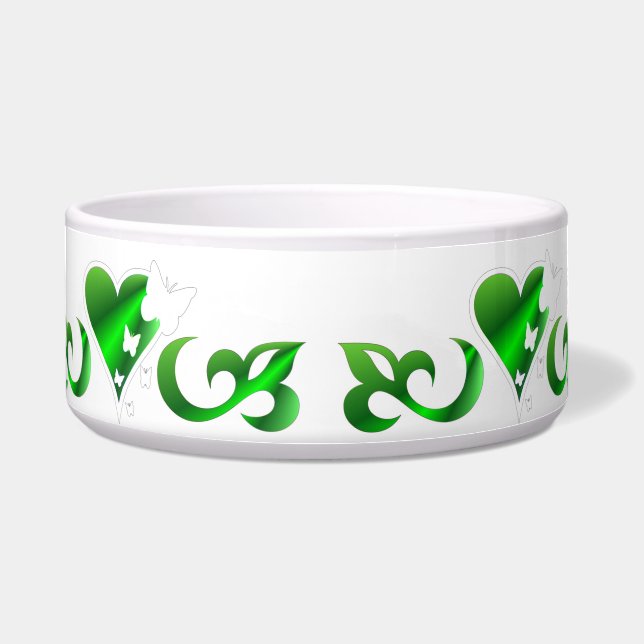 Écuelle Ornements Coeur arc-en-ciel avec papillon et Lily (Devant)