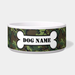 Écuelle Os de chien personnalisé de Camo