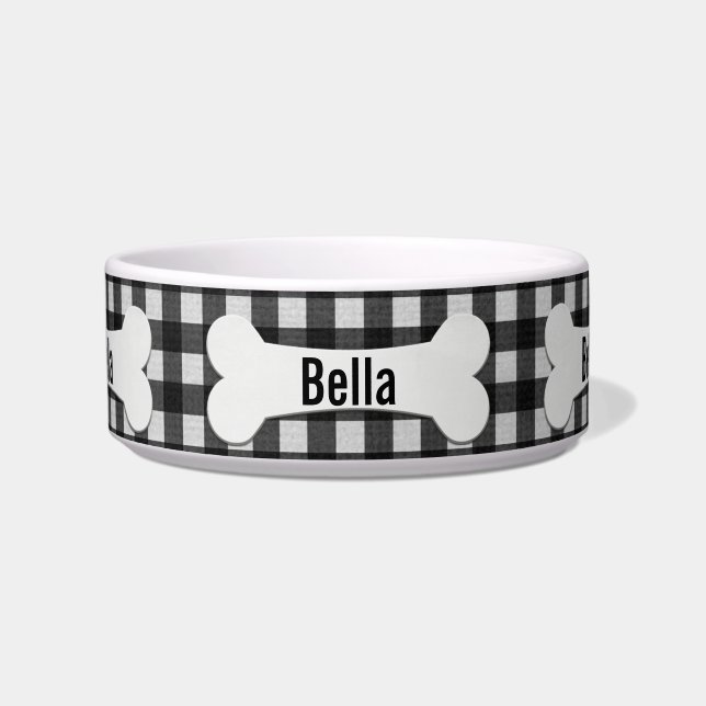 Écuelle Os De Chien Sur En vichy Bowl (Devant)