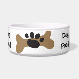 Écuelle Os et empreinte de patte de chien