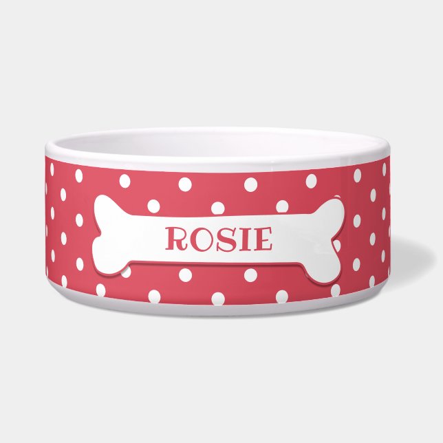 Écuelle Os Nom Chien Bone en Céramique Personnalisé avec d (Devant)