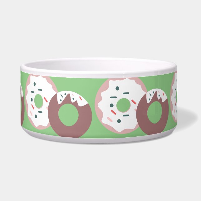 Écuelle Paillettes de glaçage de donut de Noël vert rouge (Devant)