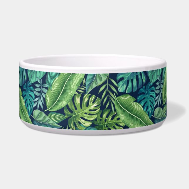 Écuelle Palm vert et Turquoise Tropical Banana Monstera Fe (Gauche)