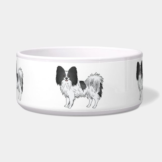 Écuelle Papillon noir et blanc chiens de dessin animé mign (Devant)