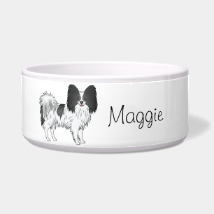 Écuelle Papillon noir et blanc mignon chien avec texte per