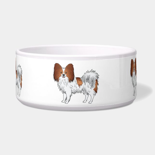 Écuelle Papillon Rouge Et Blanc Chiens De Dessin Animé Mig (Devant)