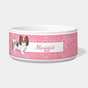 Écuelle Papillon roux sable heureux et mignon sur des coeu