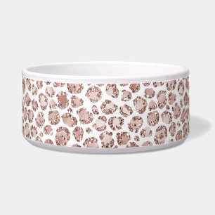 Écuelle Parties scintillant Empreinte de léopard blanc br