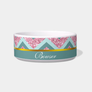 Écuelle Parties scintillant rose Motif ZigZag