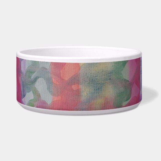Écuelle Pastel Abstrait Art céramique Pet Bowl (Devant)