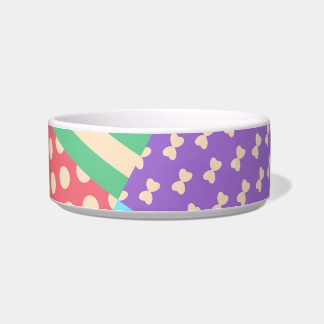 Écuelle Pastel Damier Rayure Arc-en-ciel Géométrique (Gauche)