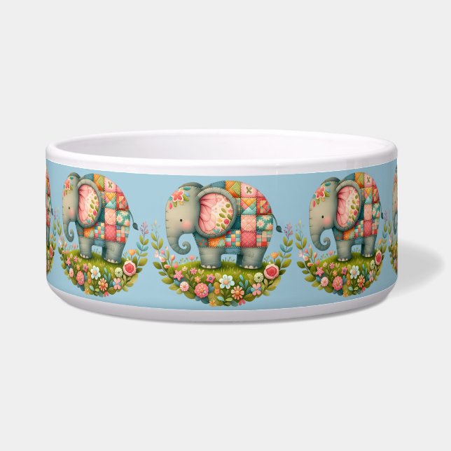 Écuelle Patchwork Elephant Floral Meadow Charm (Devant)