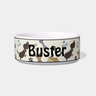 Écuelle Pâtes de chien et Coeurs Personnalisé Pet Bowl