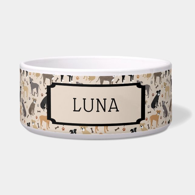 Écuelle Pâtes Pitbulles et bosses de chien (Devant)