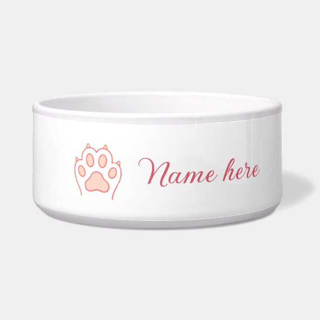 Écuelle Patte de chien cœur rouge animal familier ajouter  (Devant)