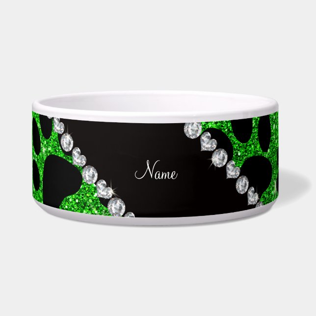 Écuelle Pattes nommées faites sur commande de chien noir (Devant)