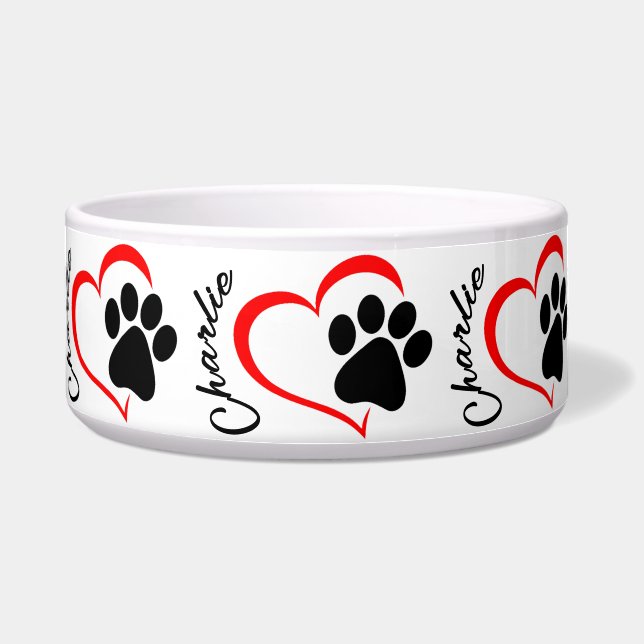 Écuelle Paw Heart Dog Bowl (Devant)