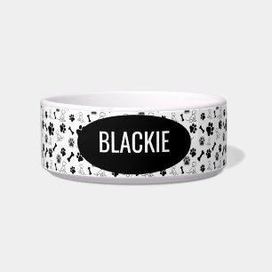 Écuelle Paw Thème Chien Bowl avec nom personnalisé