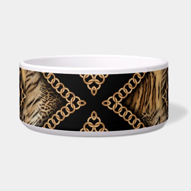 Écuelle Peau léopard et bijoux en chaîne (Devant)