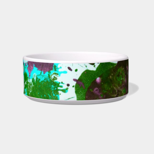 Écuelle Peinture Abstraite colorée vert et violet (Devant)