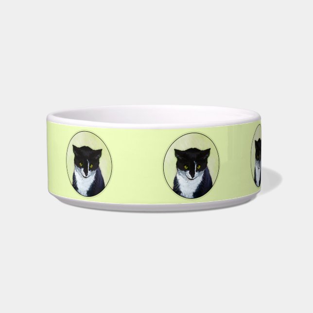 Écuelle Peinture de chat Tuxedo - Cute Original Cat Art (Gauche)