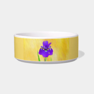 Écuelle Peinture d'Iris à Barbe Violette - Chien Original