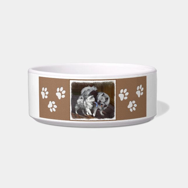 Écuelle Peinture Keeshond Playtime - Jolie art original ch (Droite)