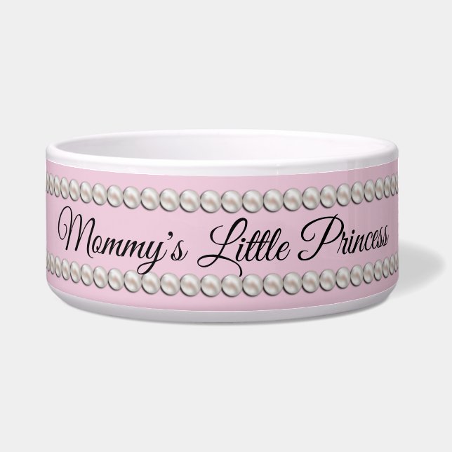 Écuelle Perles roses Petit chien princesse de maman (Devant)