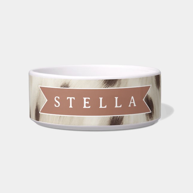 Écuelle Personalized Chic Neutral Leopard Animal Print (Devant)