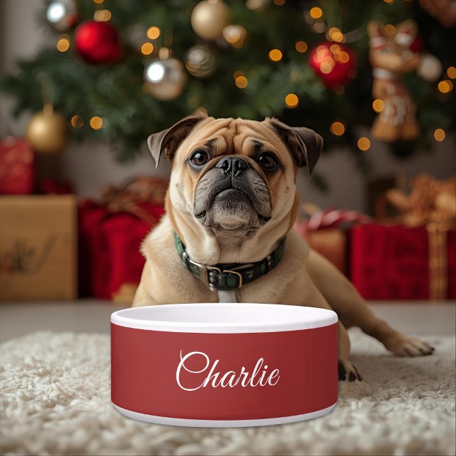 Écuelle Personalized Pet Christmas Bowl with Wreath & Name (Créateur téléchargé)