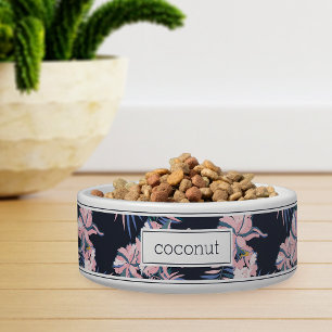 Écuelle Personnalisé rose Tropical Motif Floral Pet