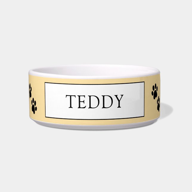 Écuelle Personnalisé "Teddy" Empreinte de patte Pet Bowl (Devant)